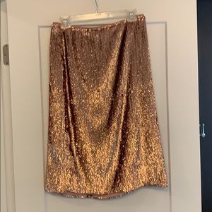 NWT - J.Crew Rose Gold Sequin Skirt - Size 6